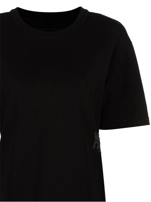 Black cotton rubberised logo cotton T-shirt Alexander Wang | 4CC3221357001